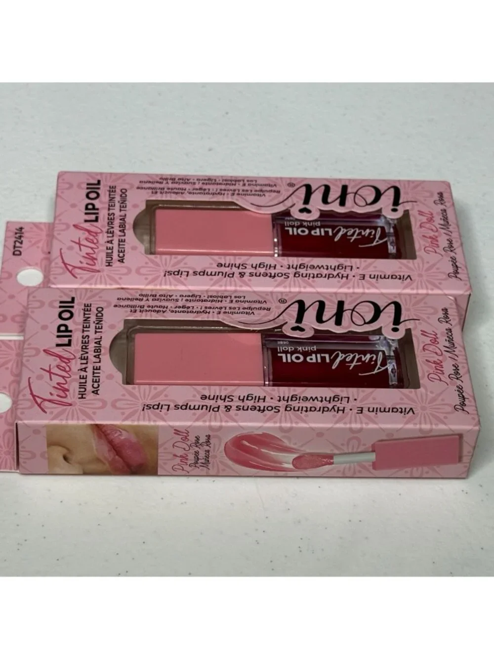 ioni Pink Doll Tinted Lip Oil Hydrating Vitamin E Lip Oil 2 Pack New
